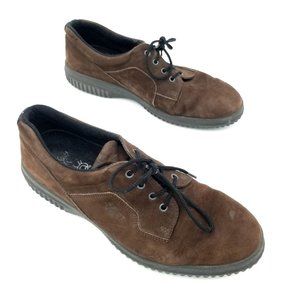 ECCO Soft Nubuck Suede Casual Comfort Shoes Lace Up Oxfords Women's size 40 US 9